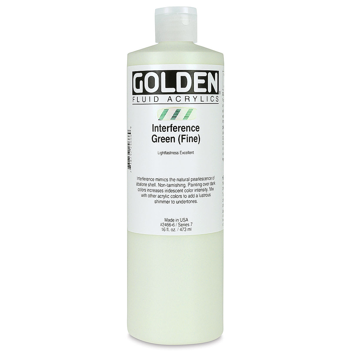 Golden Fluid Acrylics - Intereference Green (Fine), 16 oz bottle