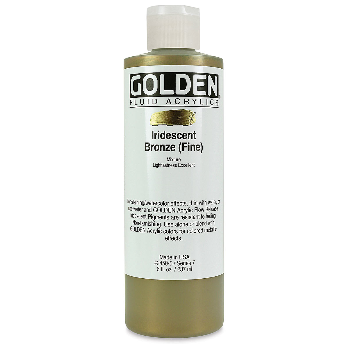 Golden Fluid Acrylics - Iridescent Bronze (Fine), 8 oz bottle