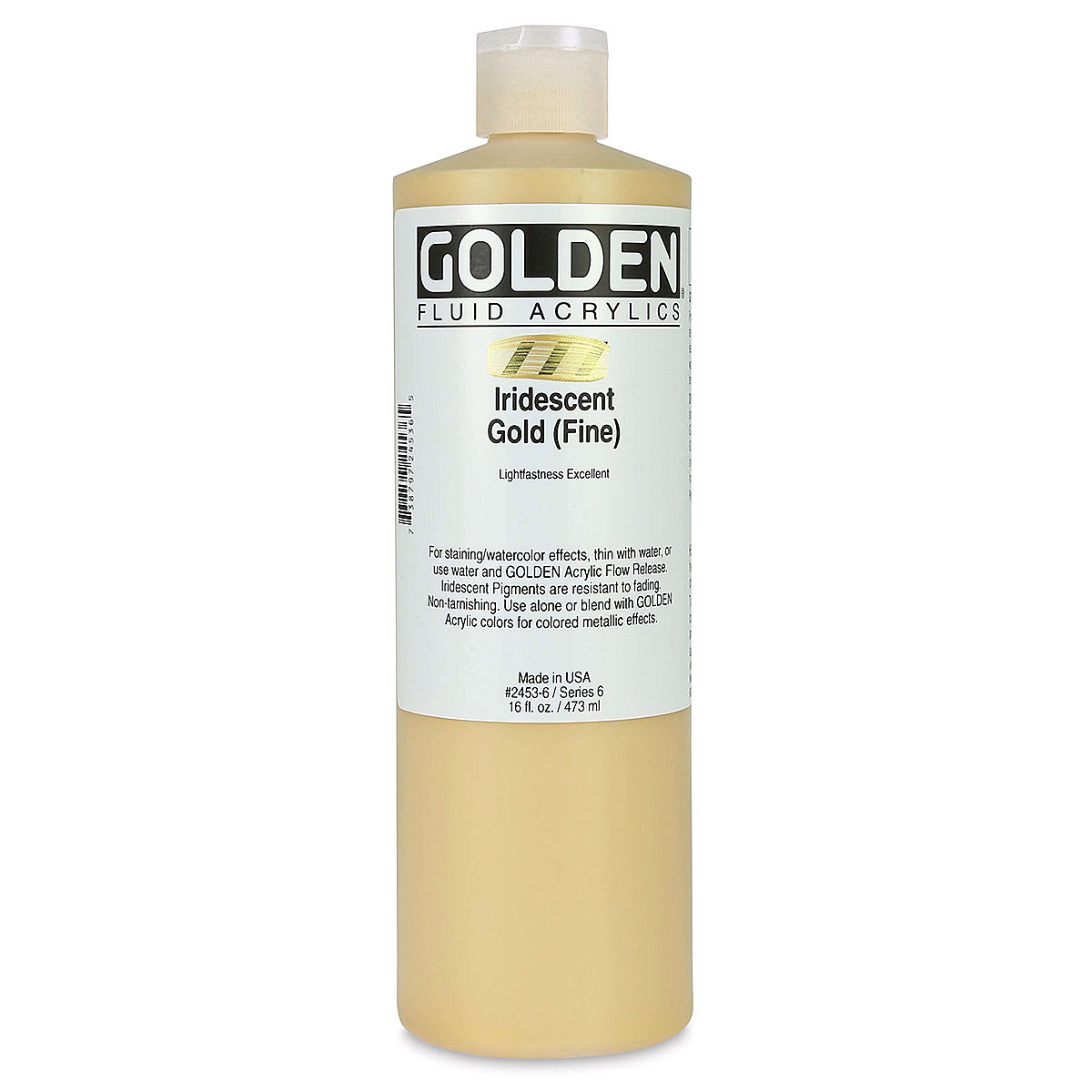 Golden Fluid Acrylics - Iridescent Gold (Fine), 16 oz bottle