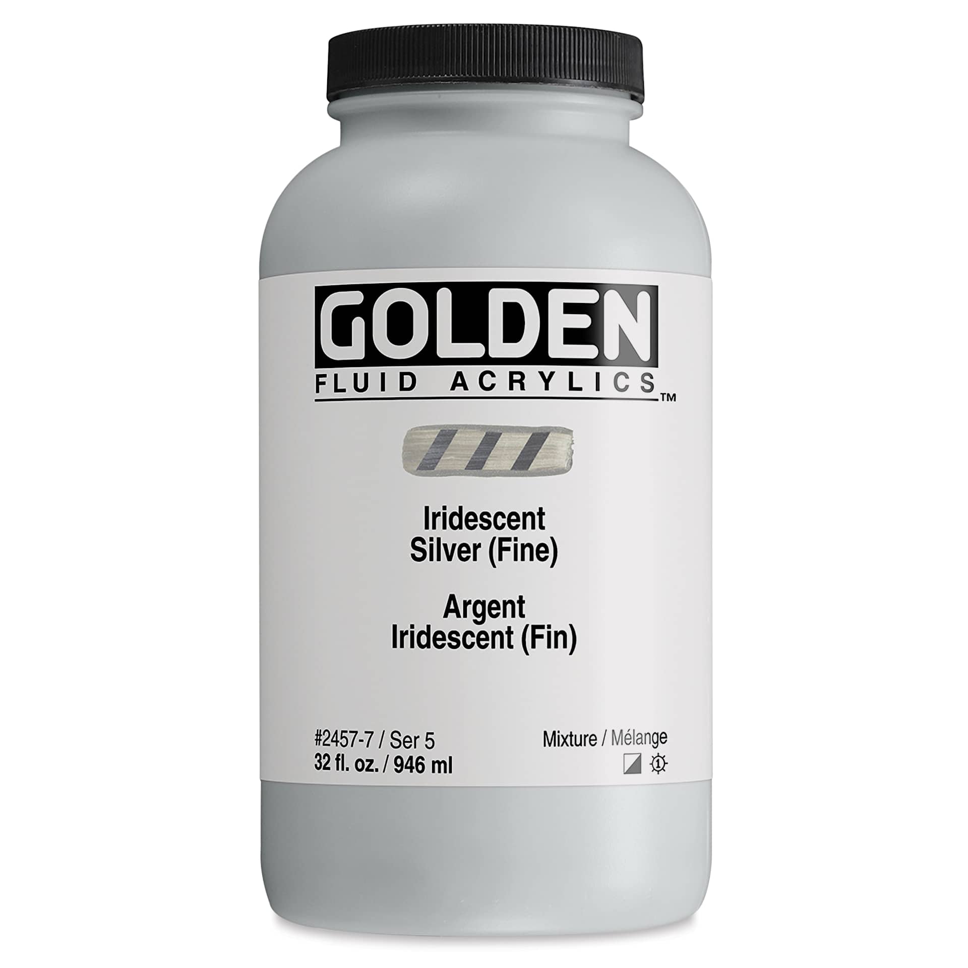 Golden Fluid Acrylic - Iridescent Silver (Fine), 32 oz