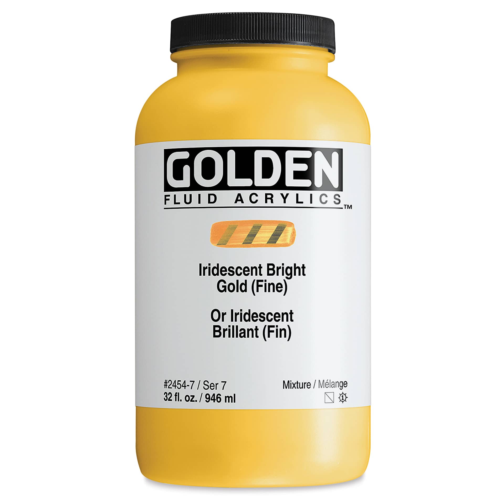 Golden Fluid Acrylic - Iridescent Bright Gold (Fine), 32 oz