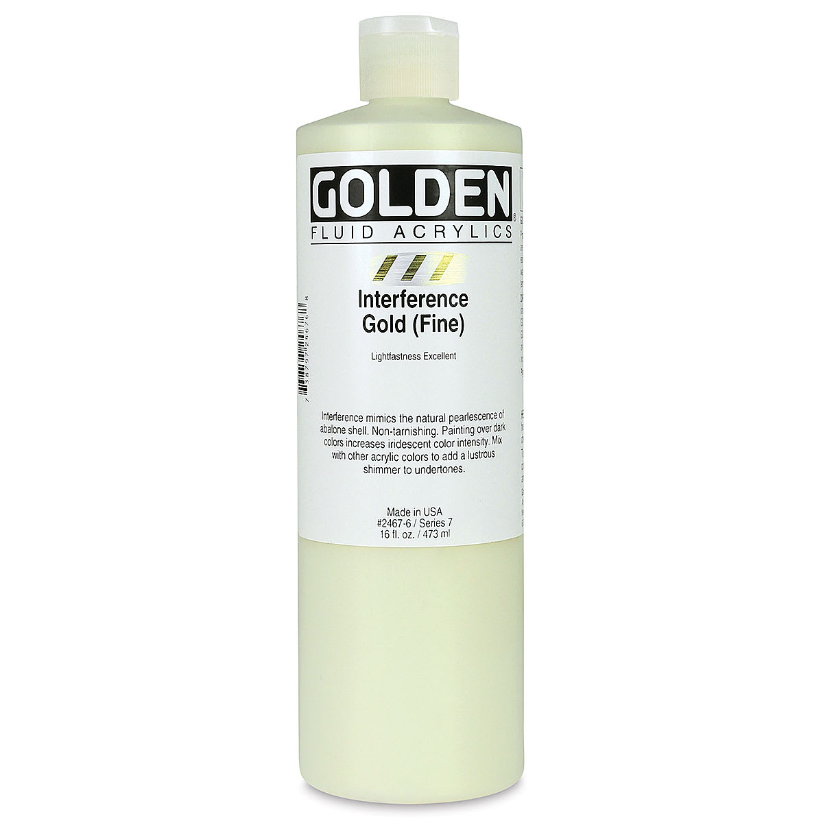 Golden Fluid Acrylics - Interference Gold (Fine), 16 oz bottle