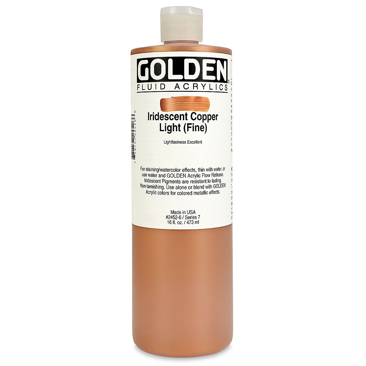Golden Fluid Acrylics - Iridescent Copper Light (Fine), 16 oz  bottle