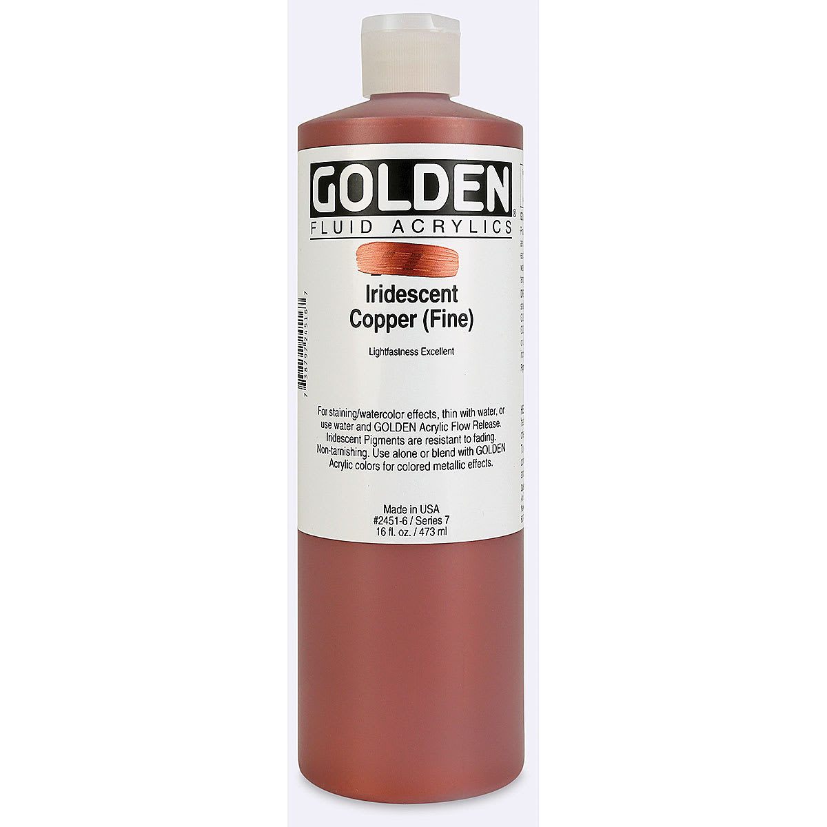 Golden Fluid Acrylics - Iridescent Copper (Fine), 16 oz  bottle