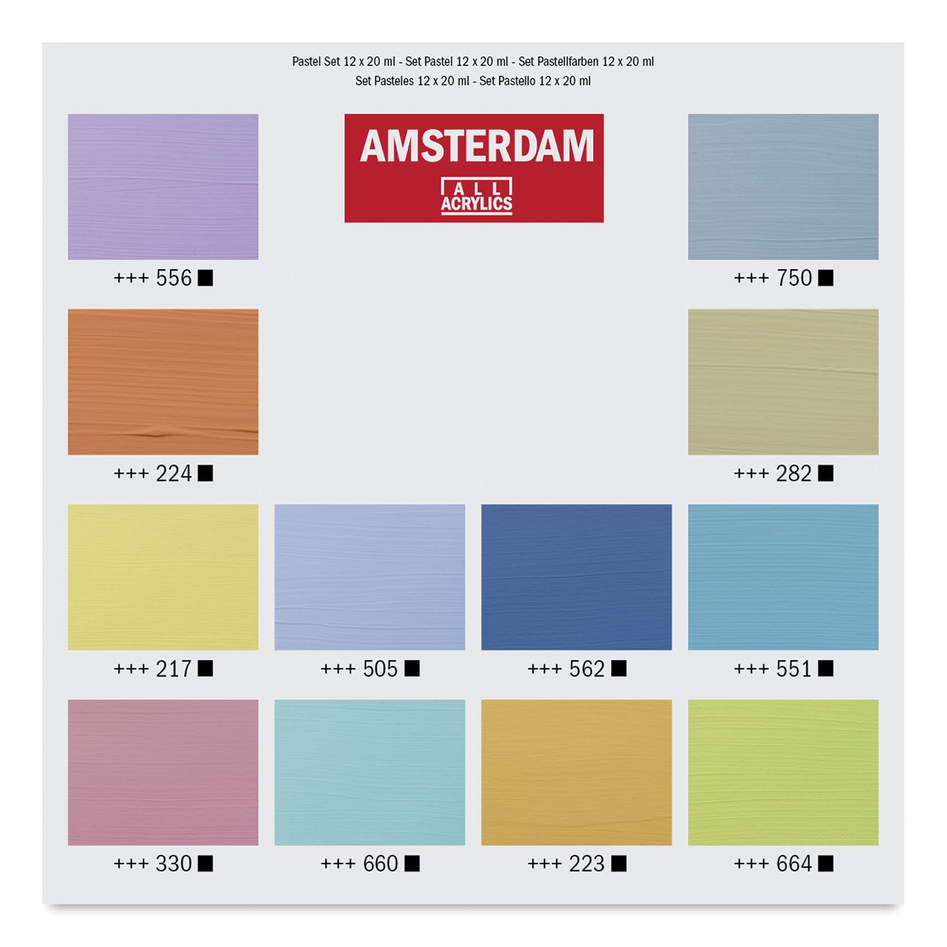 Amsterdam Standard Series Acrylics - Set of 12, Pastel swatches