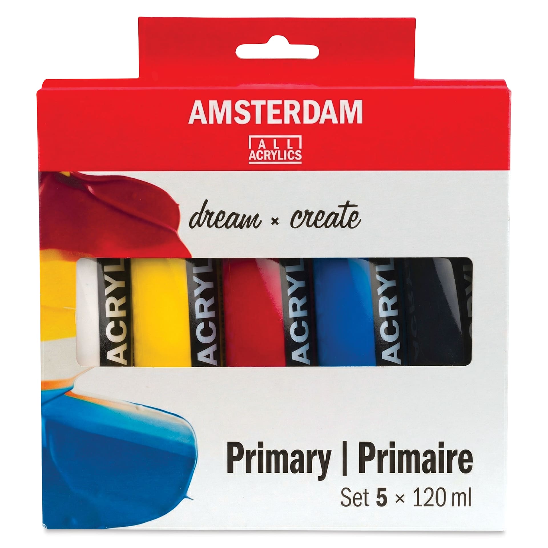Amsterdam Standard Series Acrylics - Set of 5, Primary Colors, 120 ml Tubes
