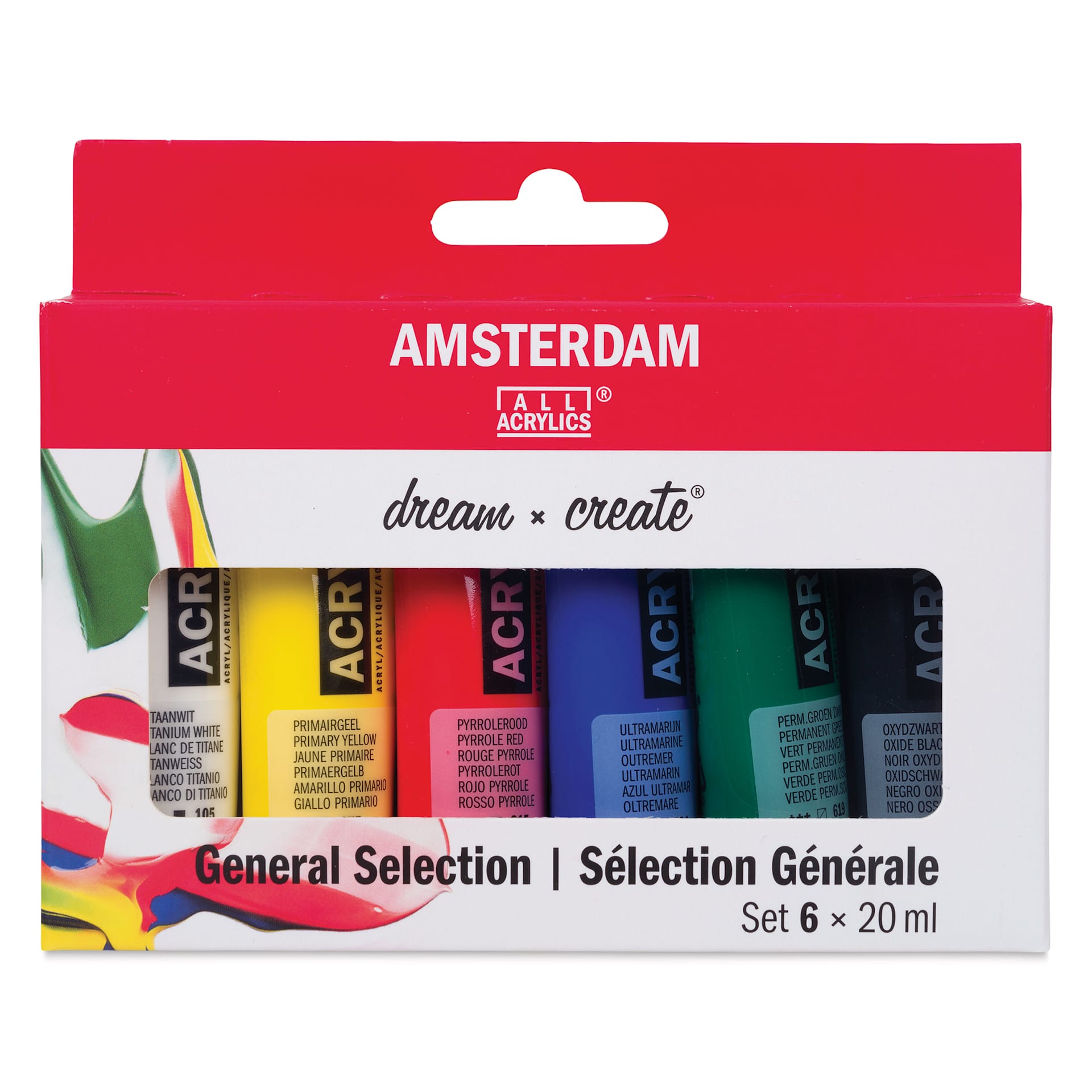 Amsterdam Standard Series Acrylics - Set of 6, General Colors, 20 ml Tubes