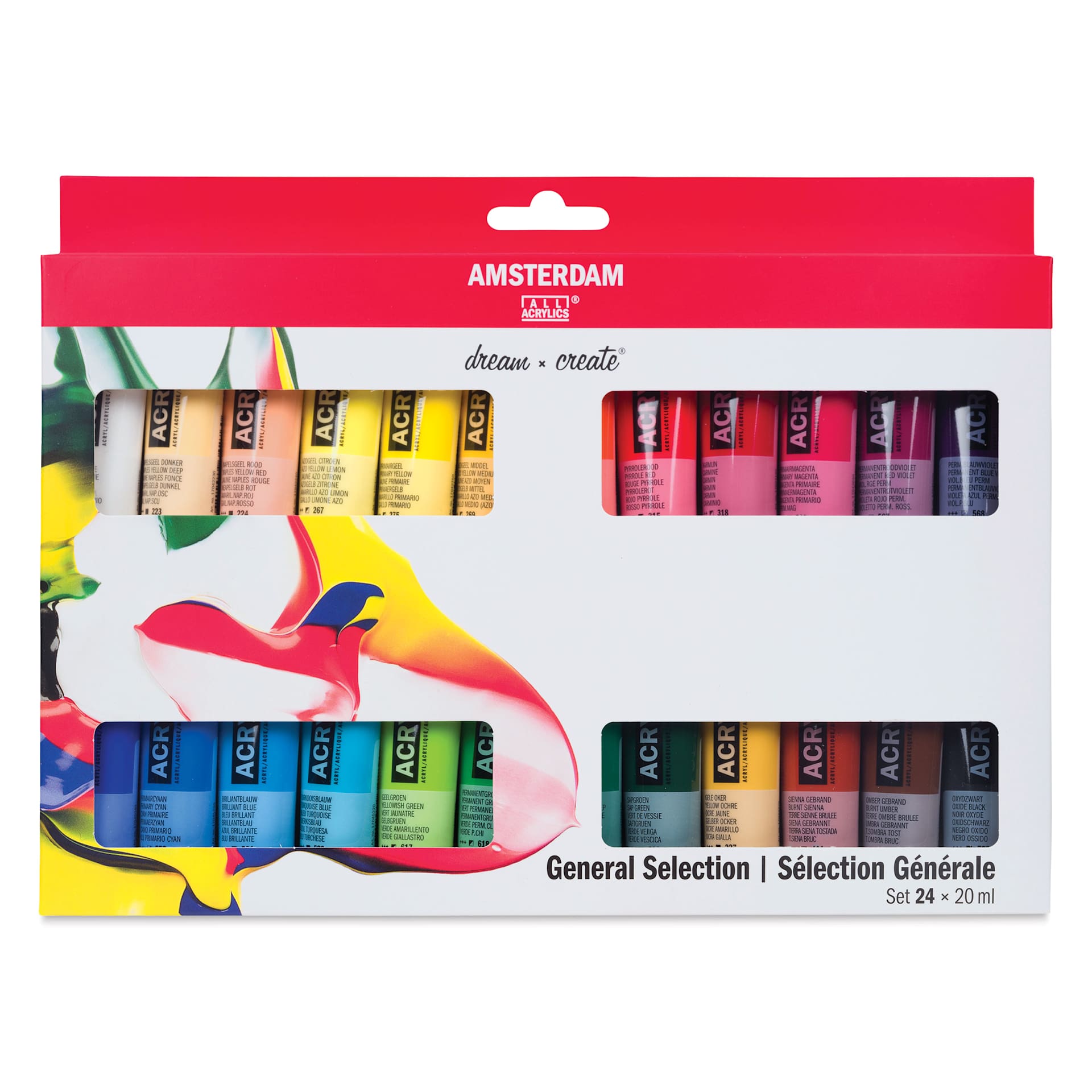 Amsterdam Standard Series Acrylics - Set of 24, General Colors, 20 ml Tubes