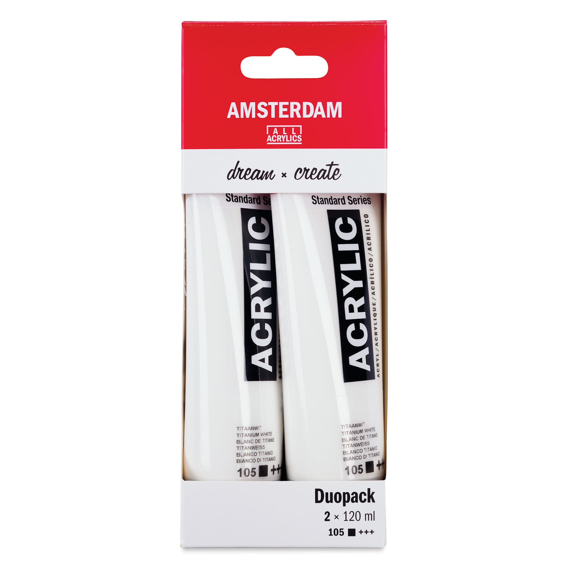 Amsterdam Standard Series Acrylics - Pkg of 2, Titanium White, 120 ml tubes