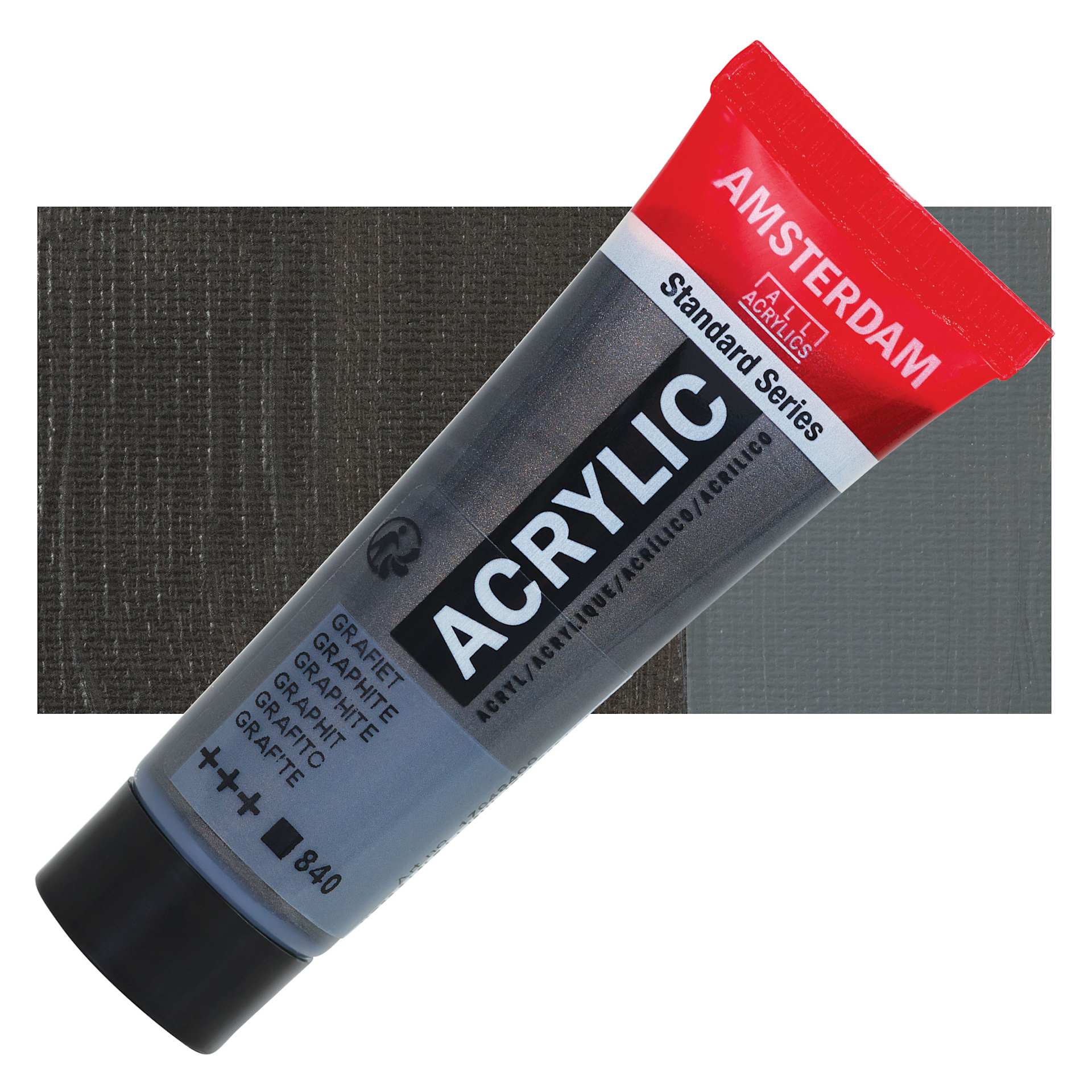 Amsterdam Standard Series Acrylic - Graphite, 20 ml Tube and swatch
