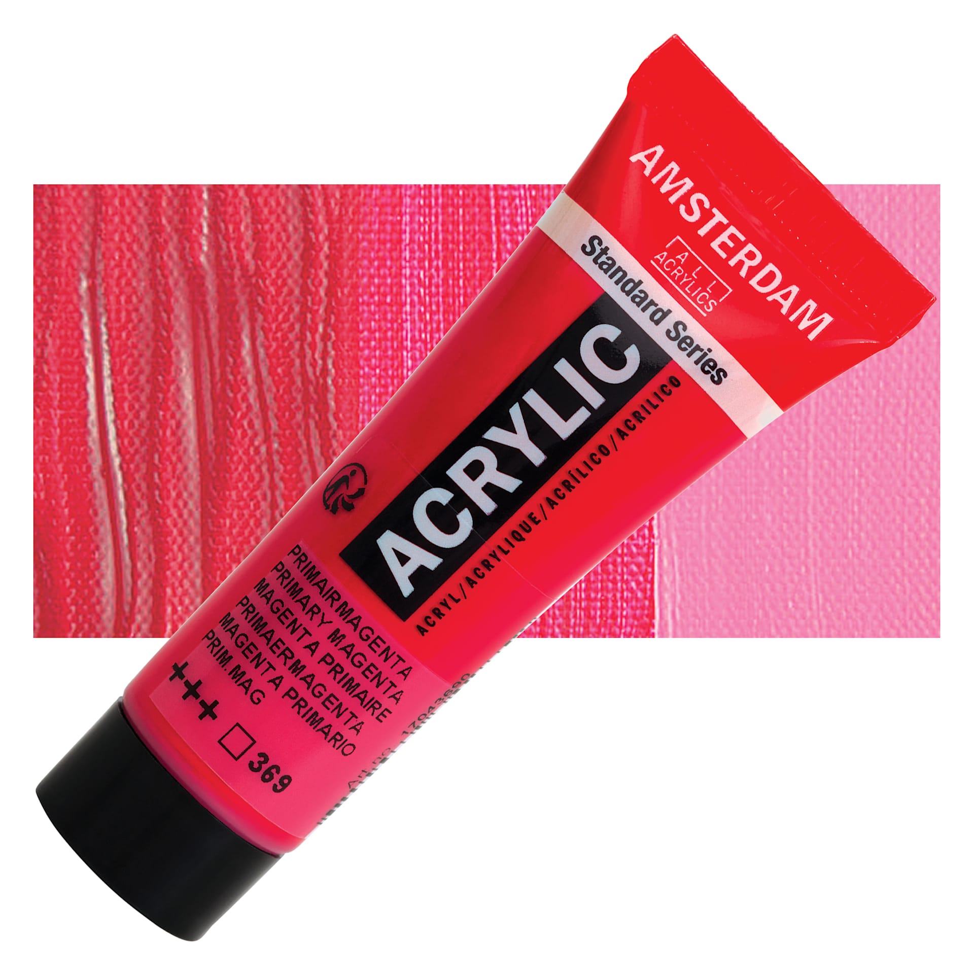 Amsterdam Standard Series Acrylic - Primary Magenta, 20 ml Tube and swatch