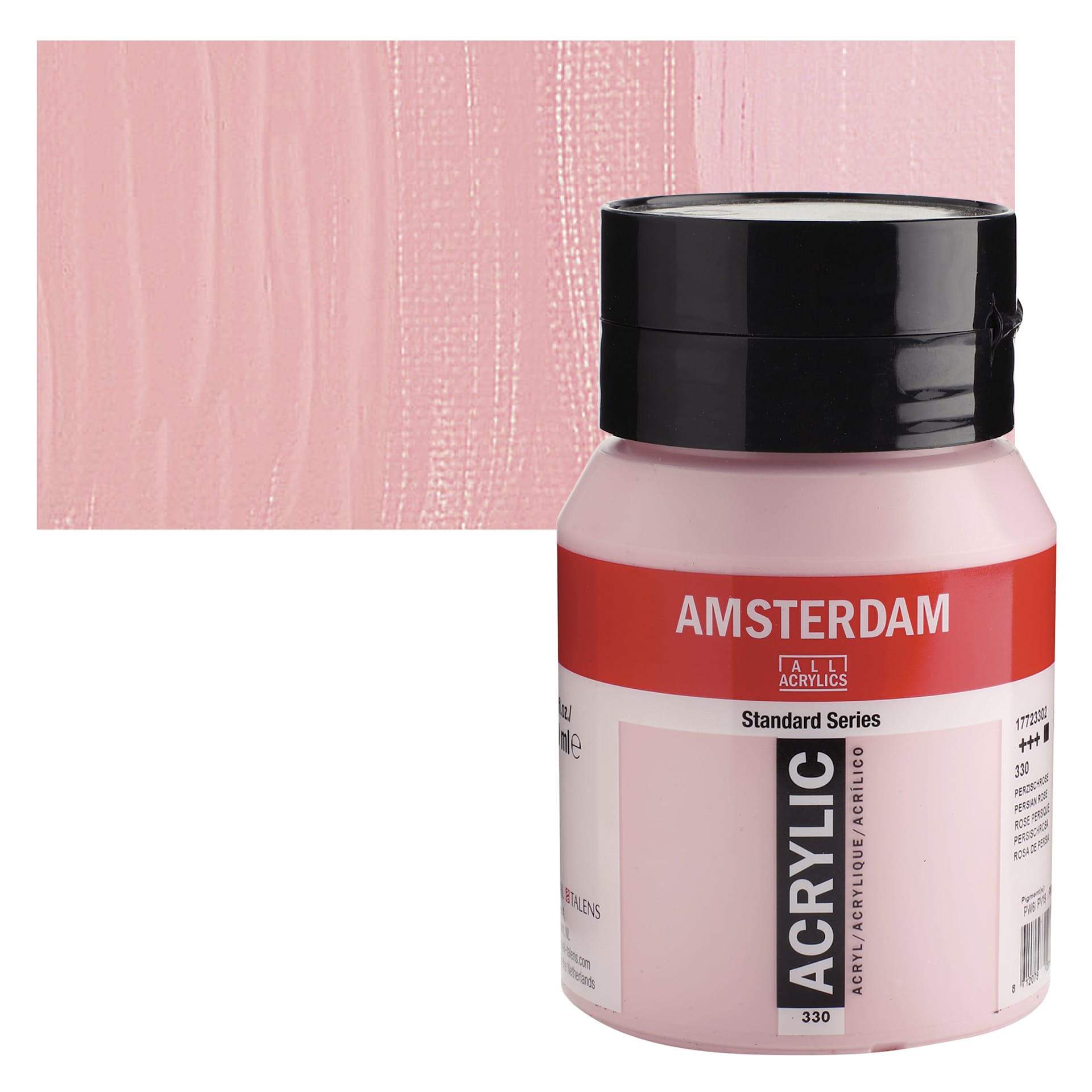 Amsterdam Standard Series Acrylic - Persian Rose, 500 ml bottle and swatch