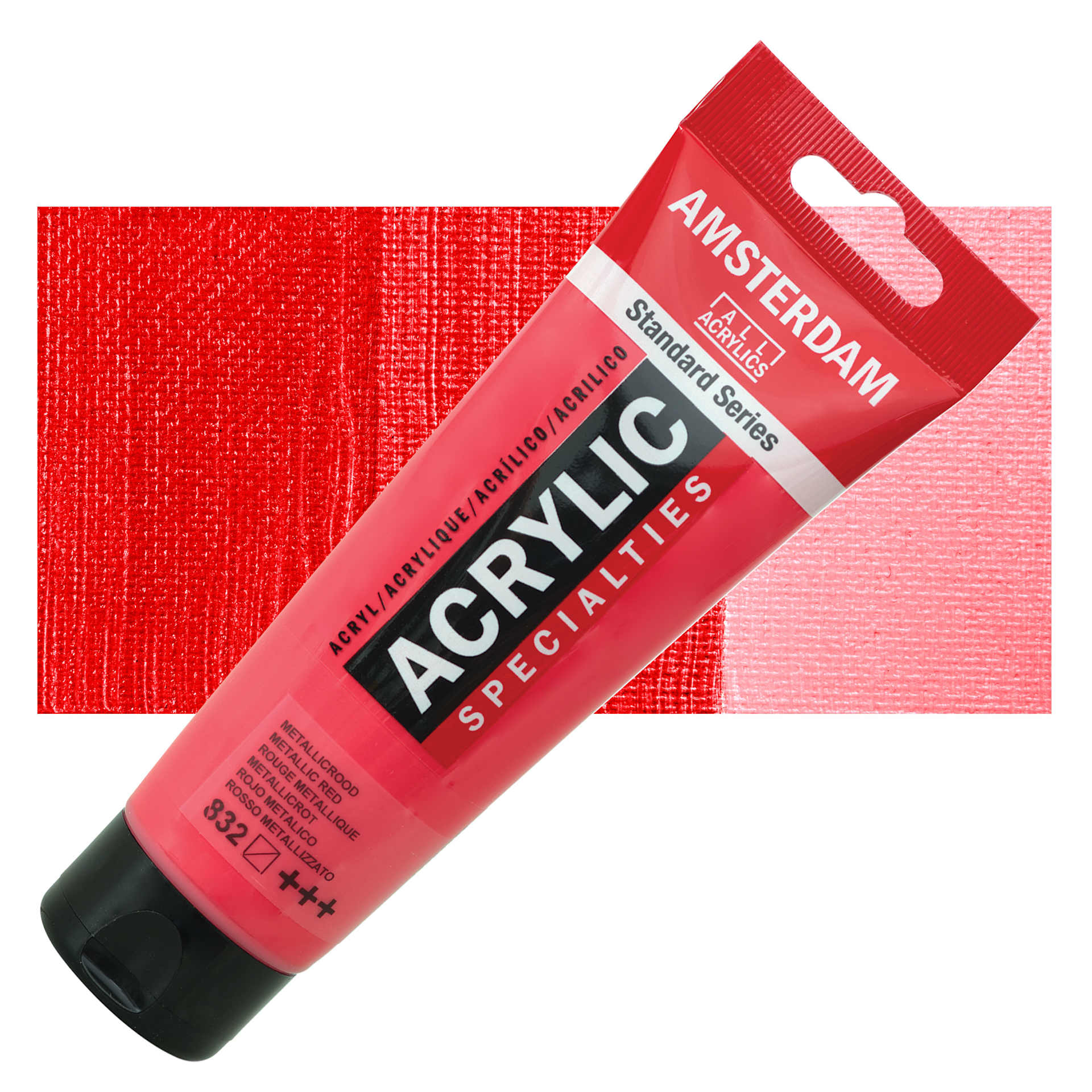 Amsterdam Standard Series Acrylic - Metallic Red, 120 ml tube with swatch
