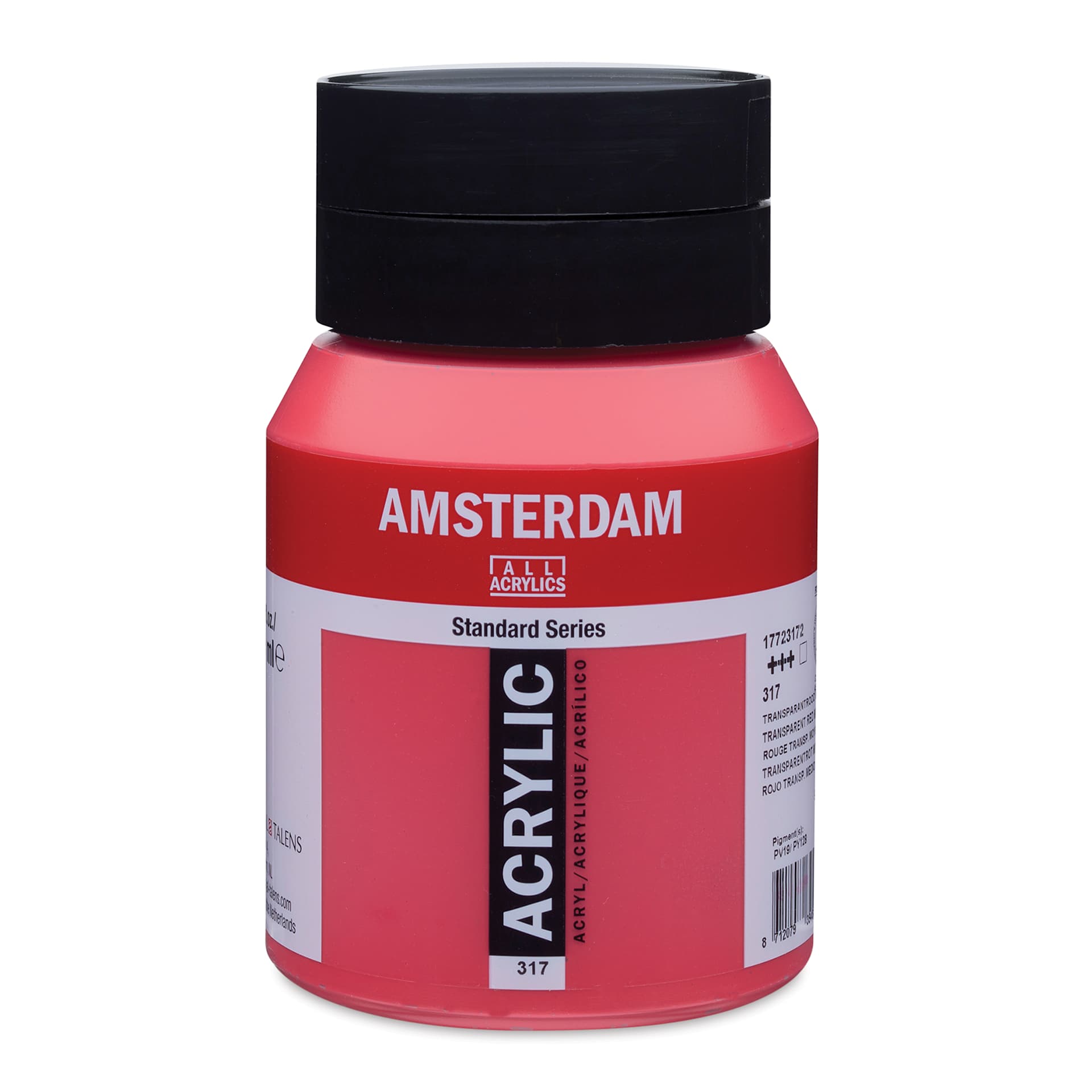 Amsterdam Standard Series Acrylic - Transparent Red Medium, 500 ml bottle