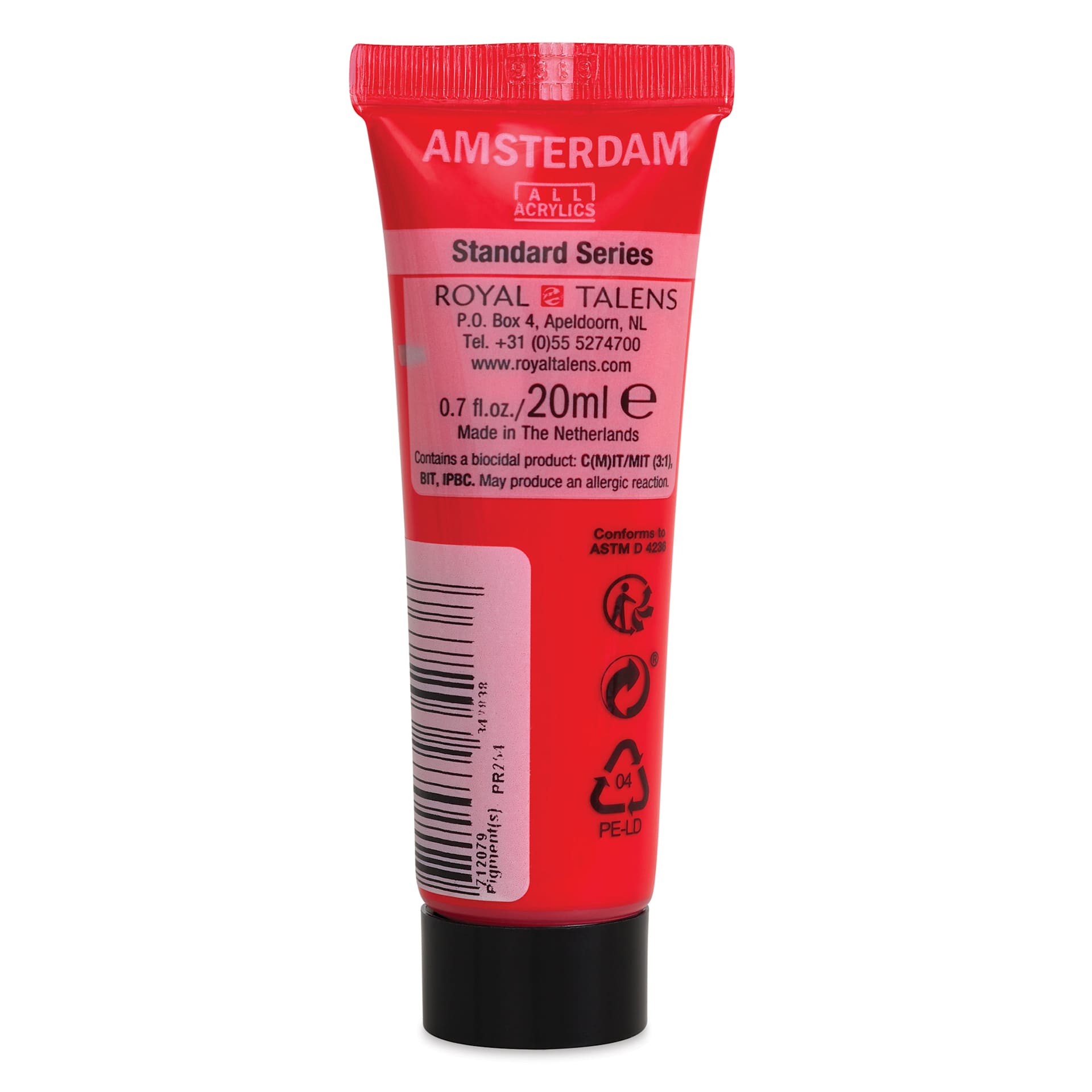 Amsterdam Standard Series Acrylic - Pyrrole Red, 20 ml Tube back