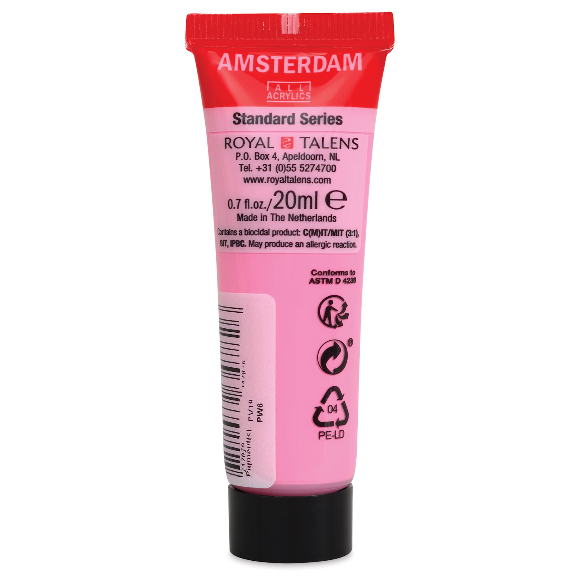 Amsterdam Standard Series Acrylic - Quinacridone Rose Light, 20 ml Tube back