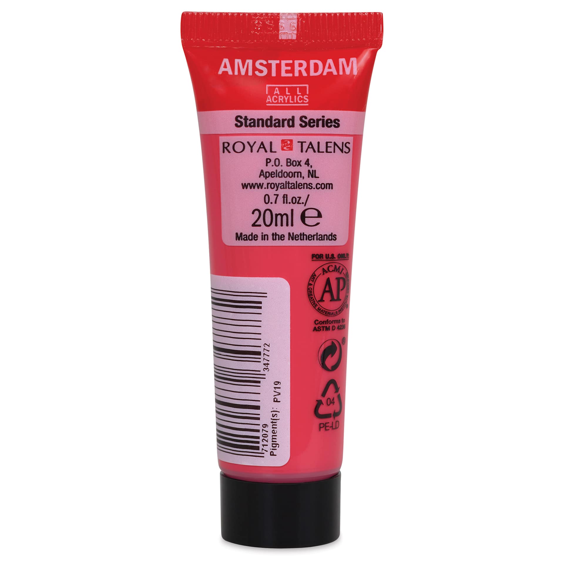 Amsterdam Standard Series Acrylic - Permanent Red Purple, 20 ml Tube back