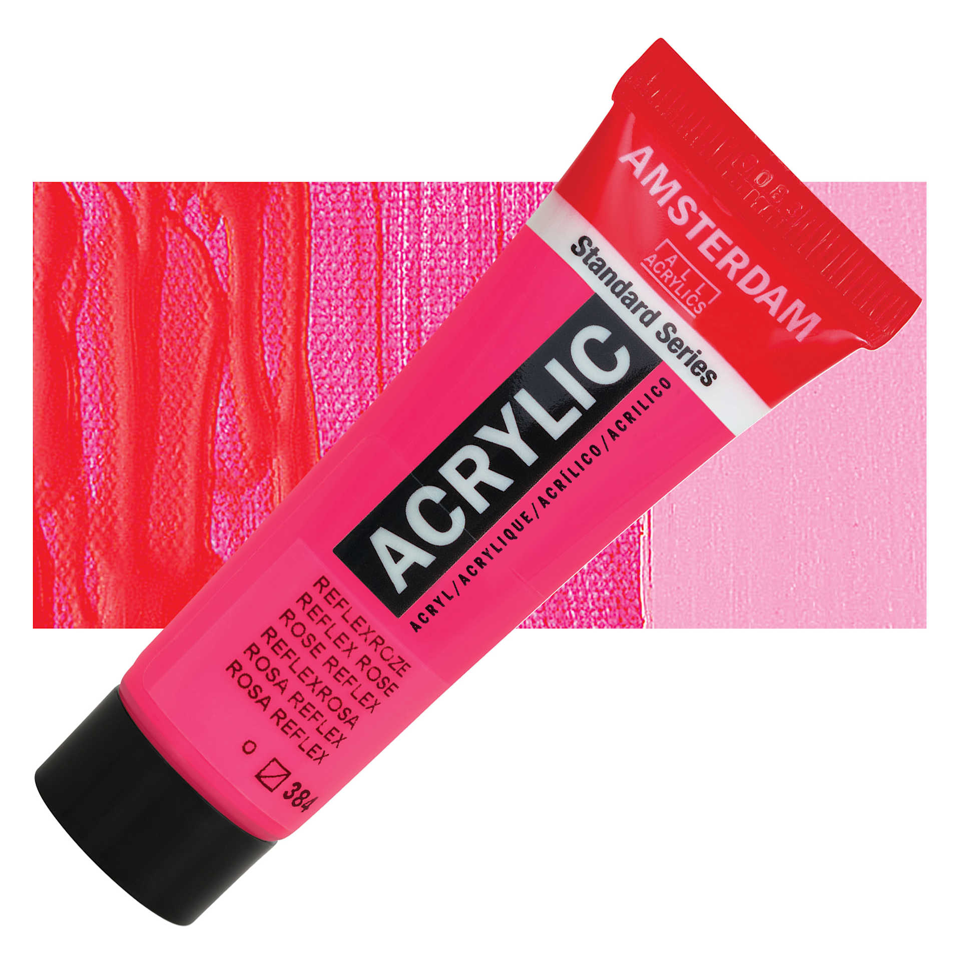 Amsterdam Standard Series Acrylic - Reflex Rose, 20 ml Tube and swatch