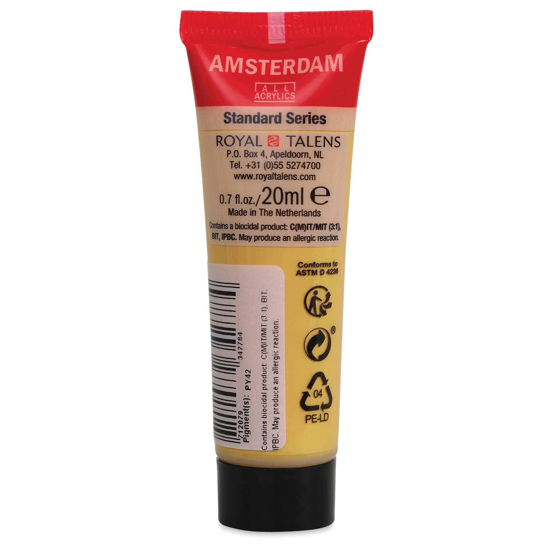 Amsterdam Standard Series Acrylic - Yellow Ochre, 20 ml Tube back