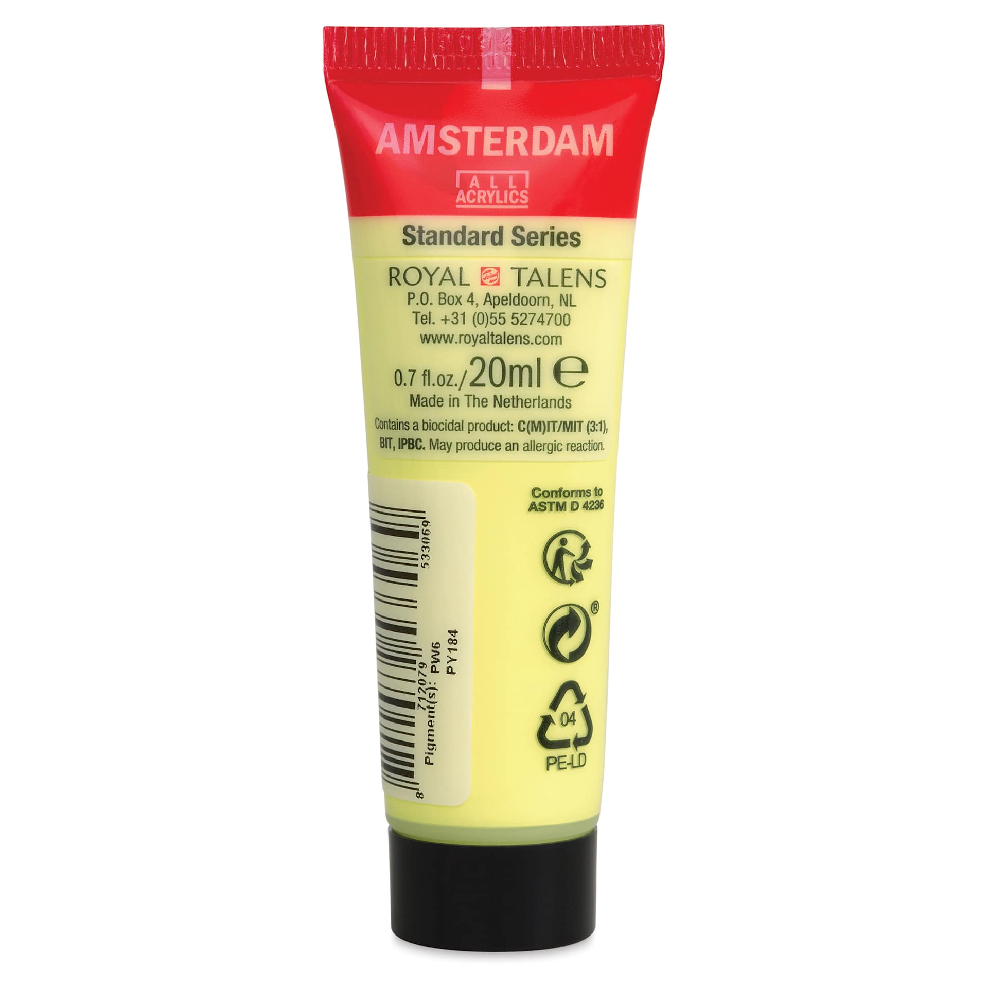 Amsterdam Standard Series Acrylic - Permanent Lemon Yellow Light, 20 ml Tube back