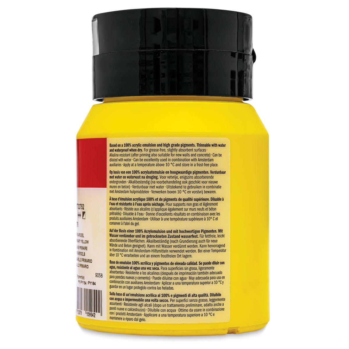 Amsterdam Standard Series Acrylic - Primary Yellow, 500 ml Bottle back