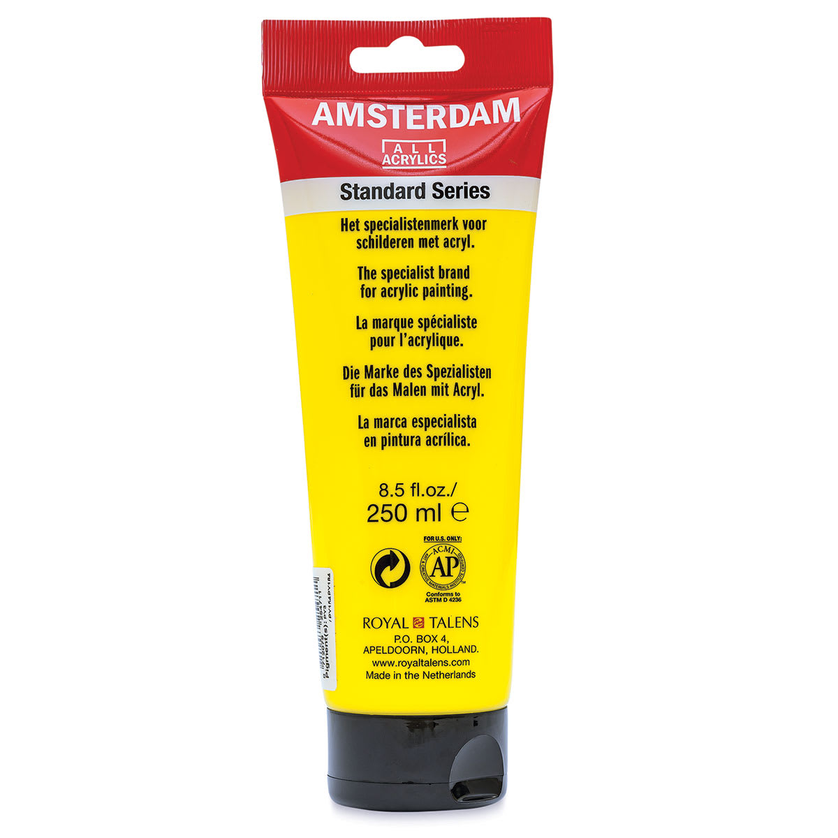 Amsterdam Standard Series Acrylic - Primary Yellow, 250 ml Tube back