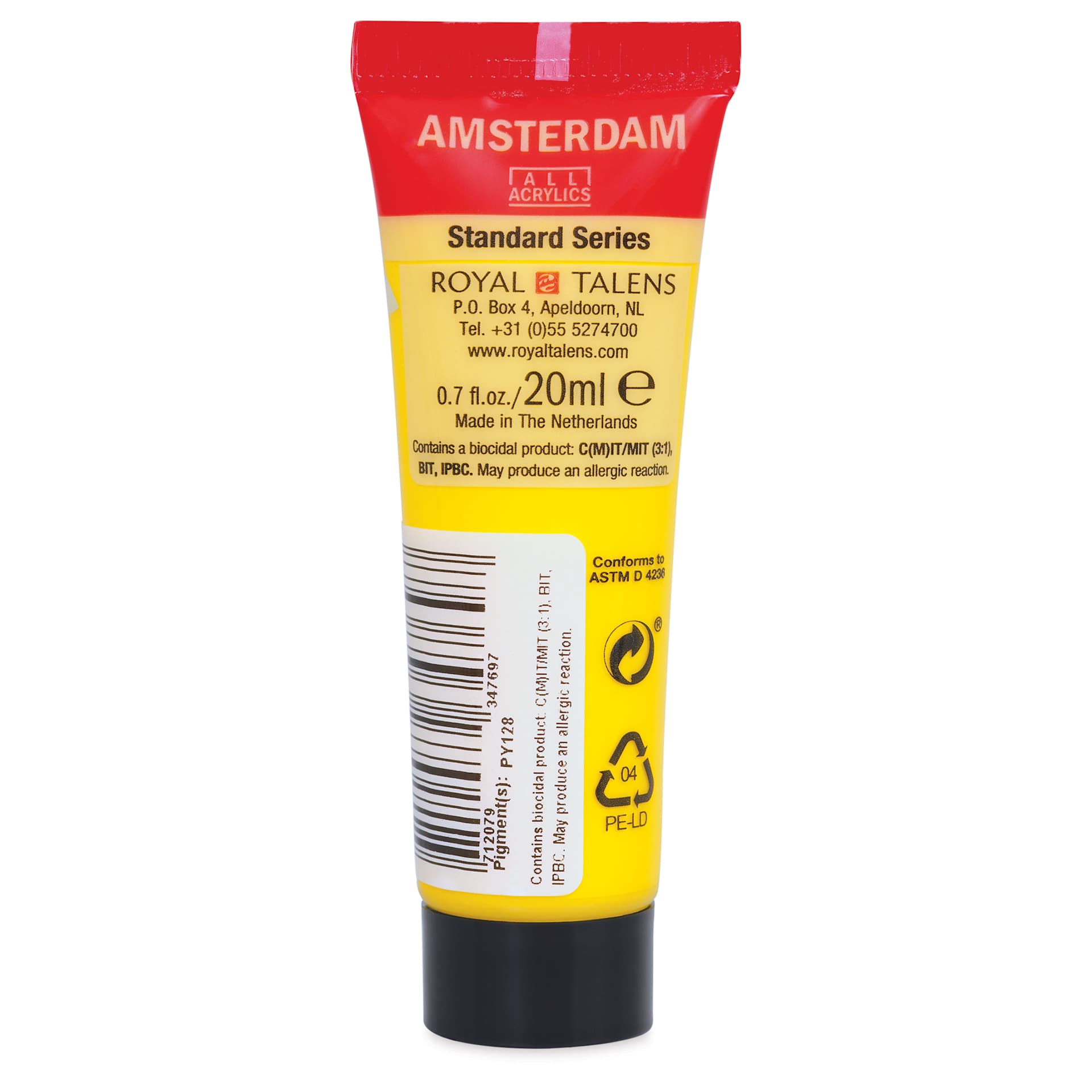 Amsterdam Standard Series Acrylic - Transparent Yellow Medium, 20 ml Tube back