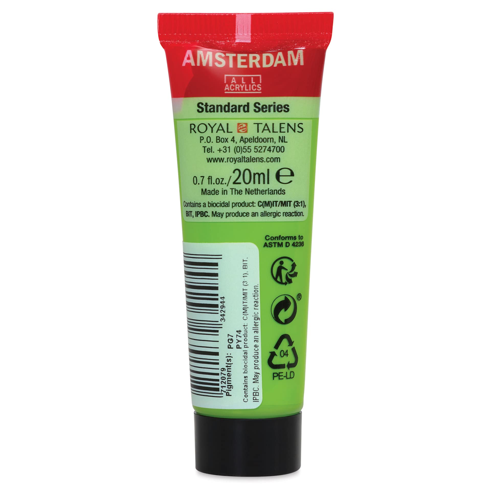 Amsterdam Standard Series Acrylic - Yellowish Green, 20 ml Tube back