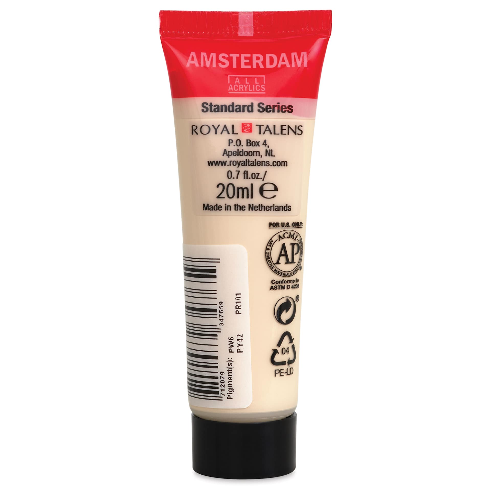 Amsterdam Standard Series Acrylic - Naples Yellow Red Light, 20 ml Tube back