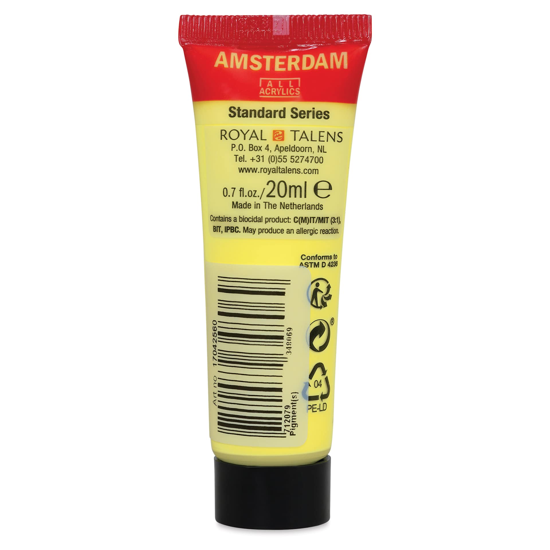 Amsterdam Standard Series Acrylic - Reflex Yellow, 20 ml Tube back