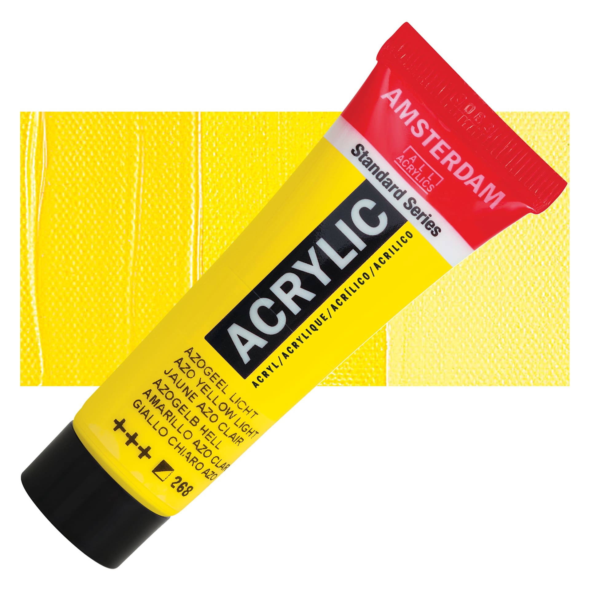 Amsterdam Standard Series Acrylic - Azo Yellow Light, 20 ml Tube and swatch