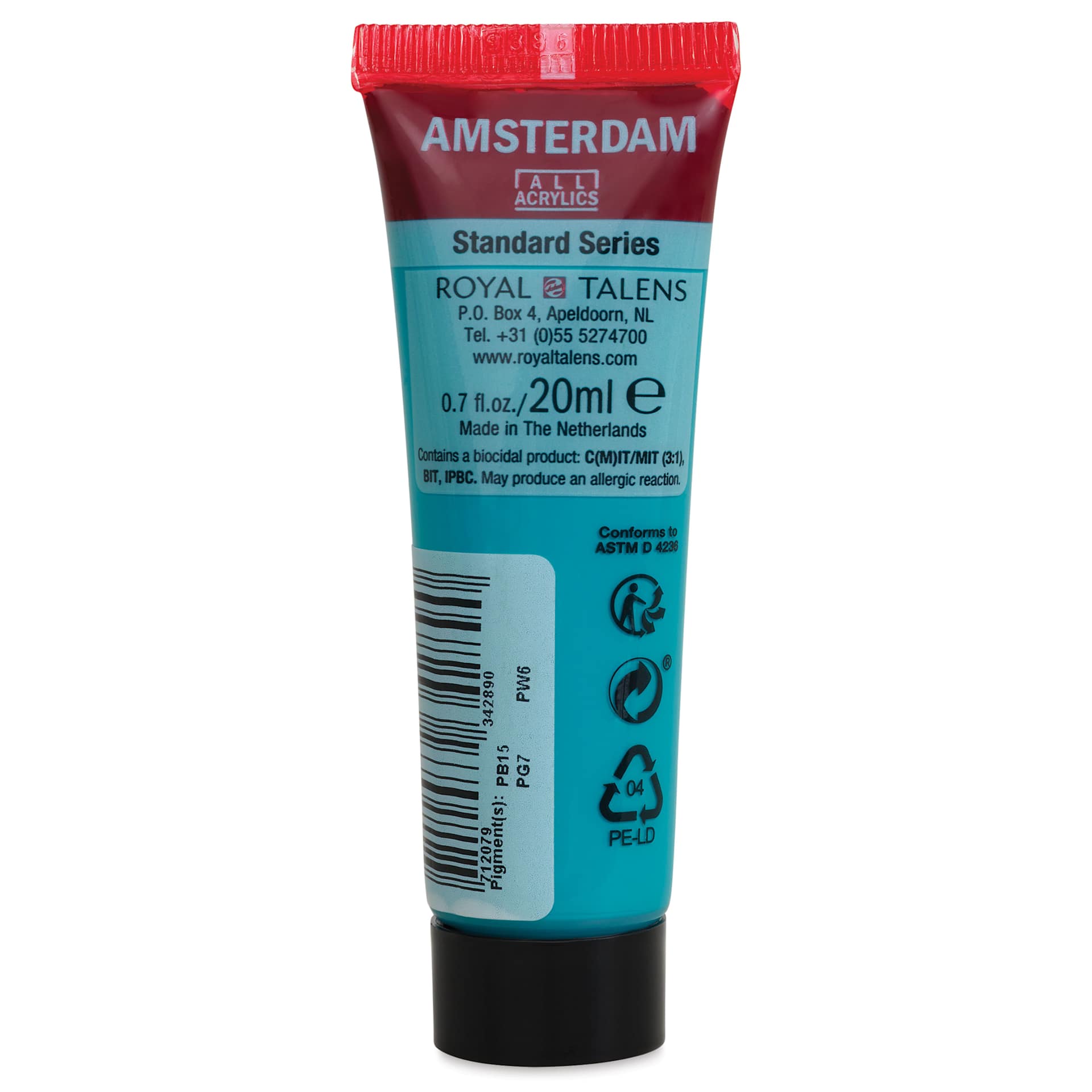Amsterdam Standard Series Acrylic - Turquoise Blue, 20 ml Tube back