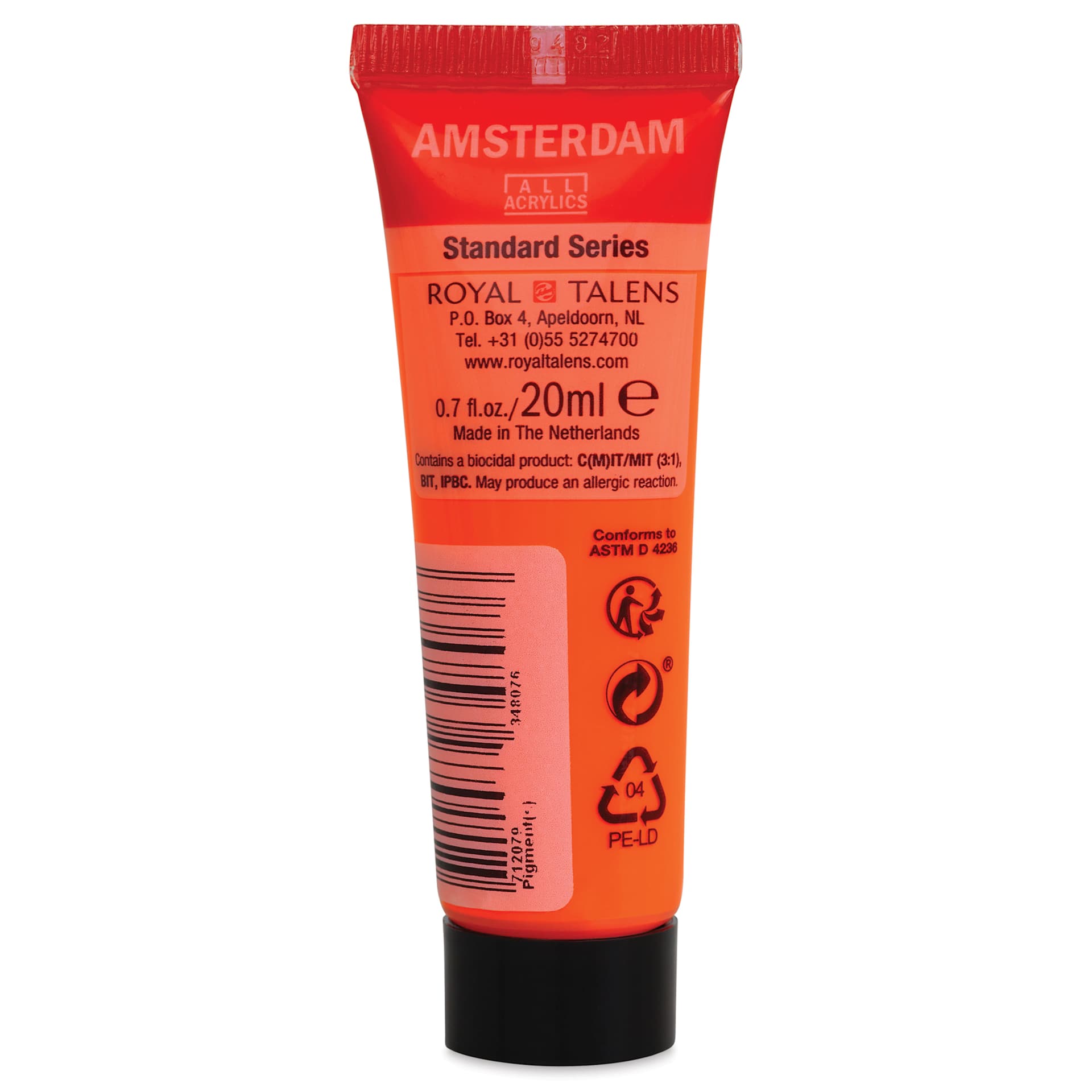 Amsterdam Standard Series Acrylic - Reflex Orange, 20 ml Tube back