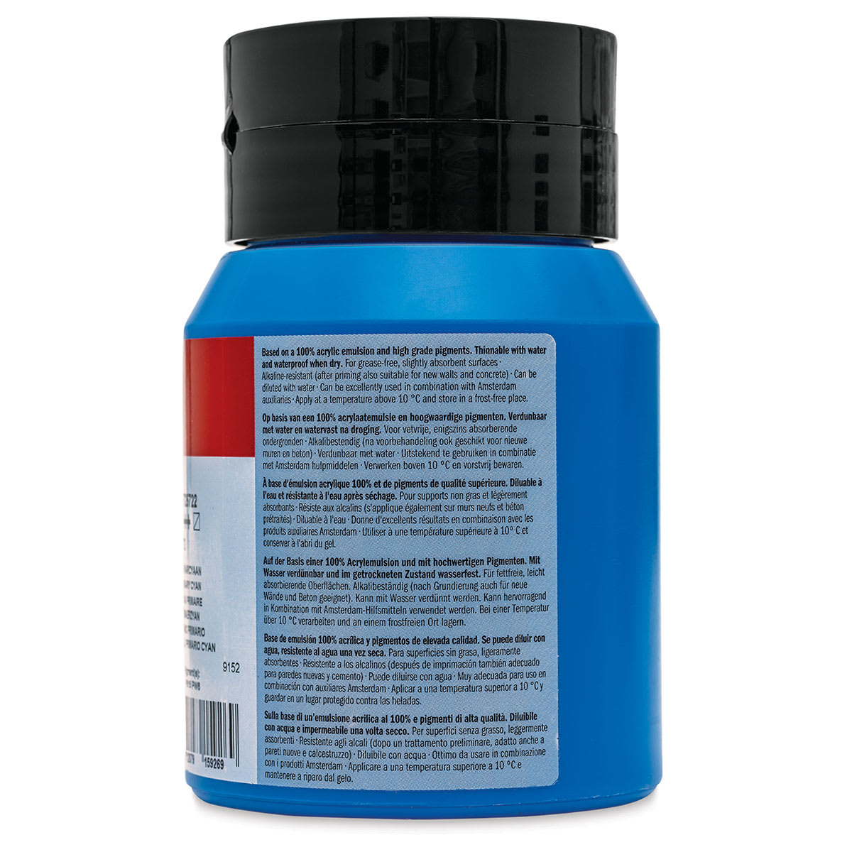 Amsterdam Standard Series Acrylic - Primary Cyan, 500 ml, Bottle (Back)