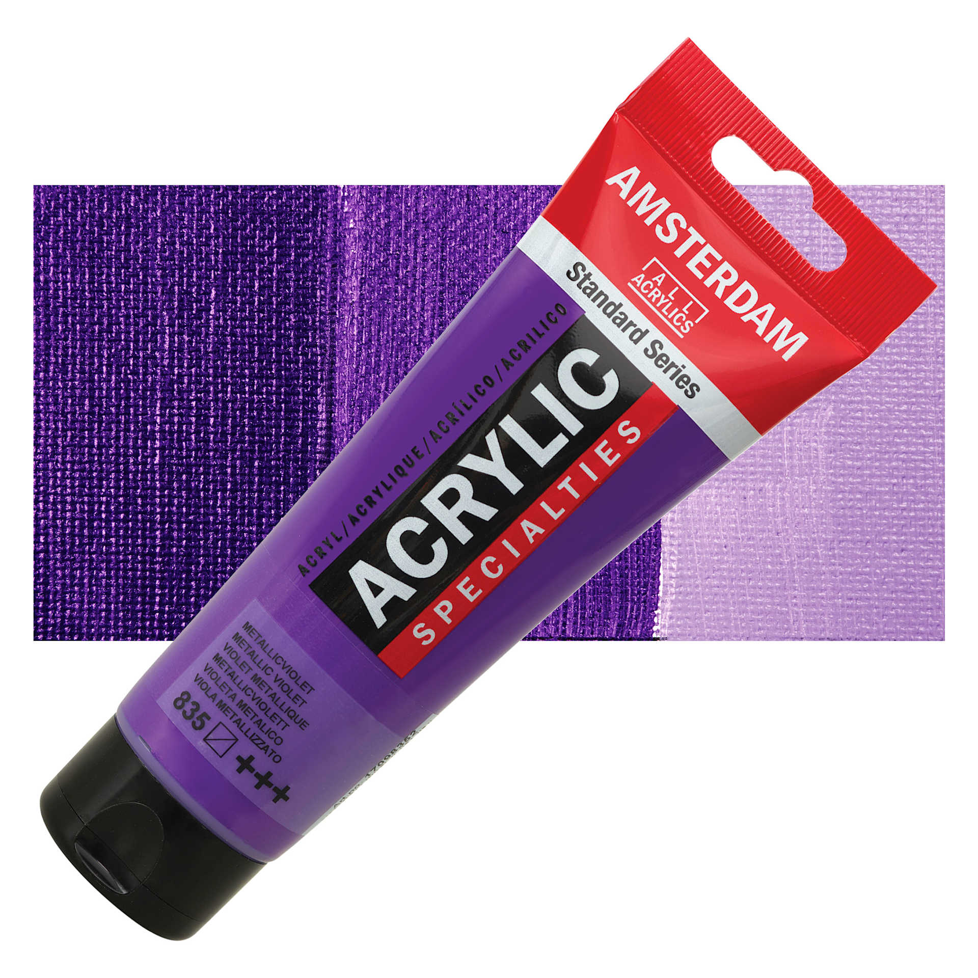 Amsterdam Standard Series Acrylic - Metallic Violet, 120 ml tube with swatch