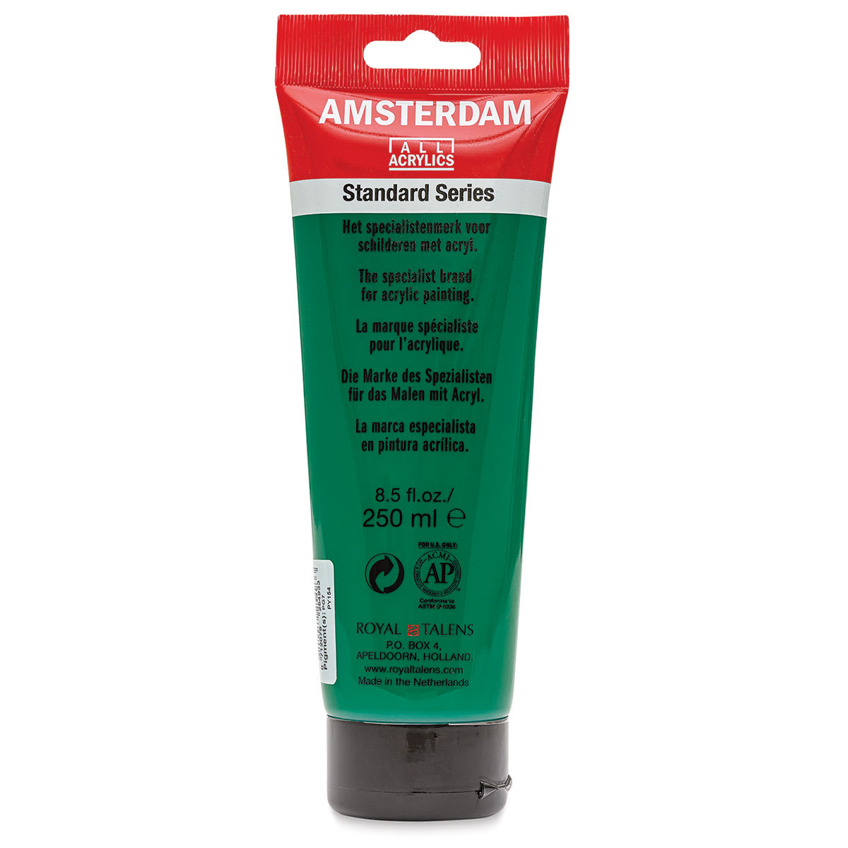 Amsterdam Standard Series Acrylic - Permanent Green Deep, 250 ml Tube back