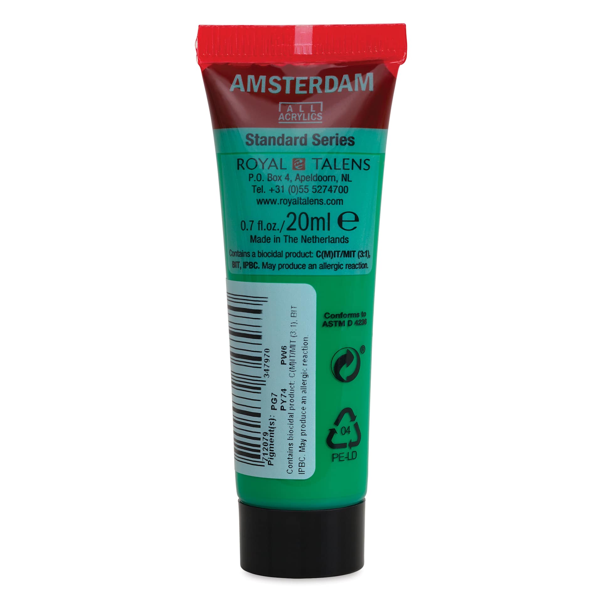 Amsterdam Standard Series Acrylic - Emerald Green, 20 ml Tube back