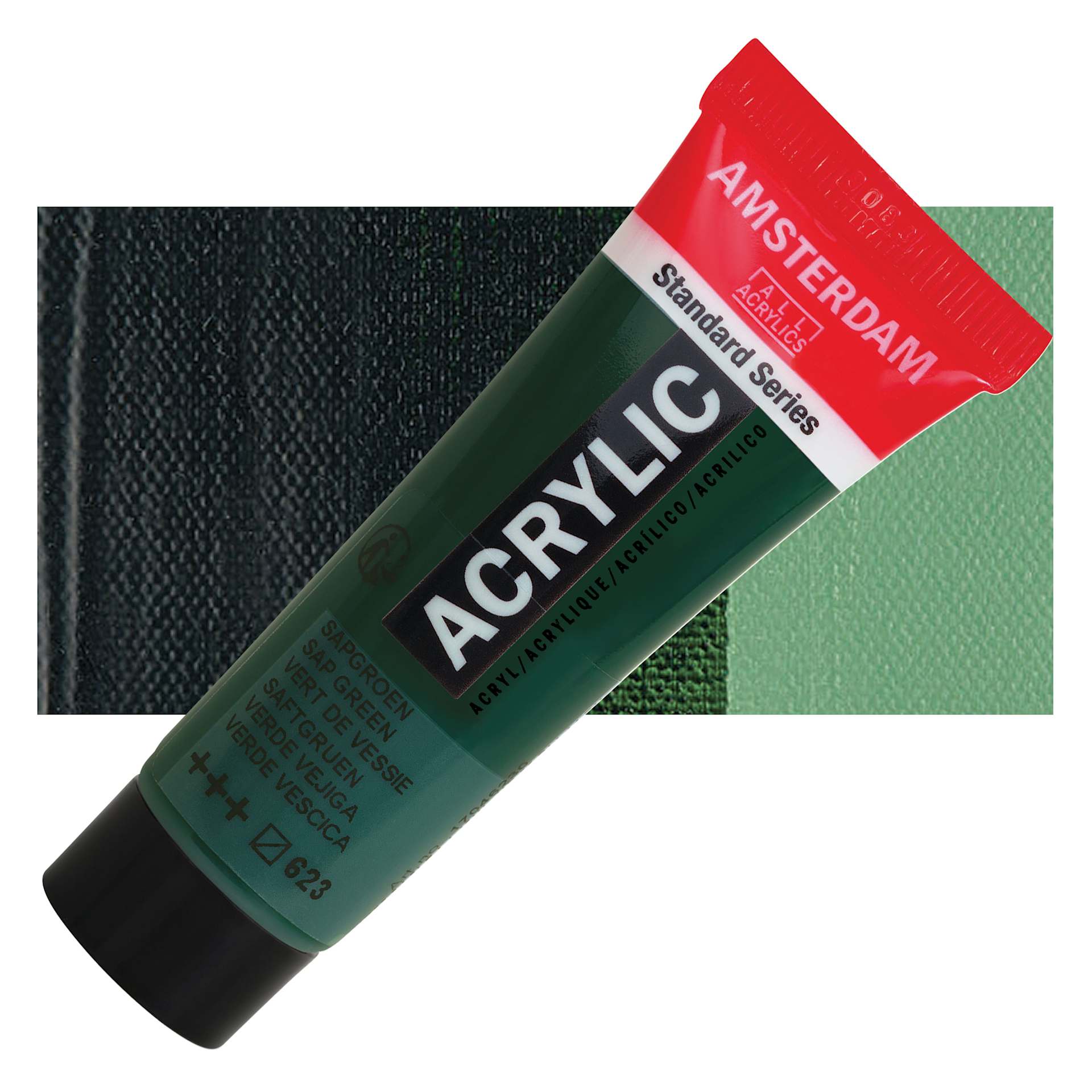 Amsterdam Standard Series Acrylic - Sap Green, 20 ml Tube and swatch