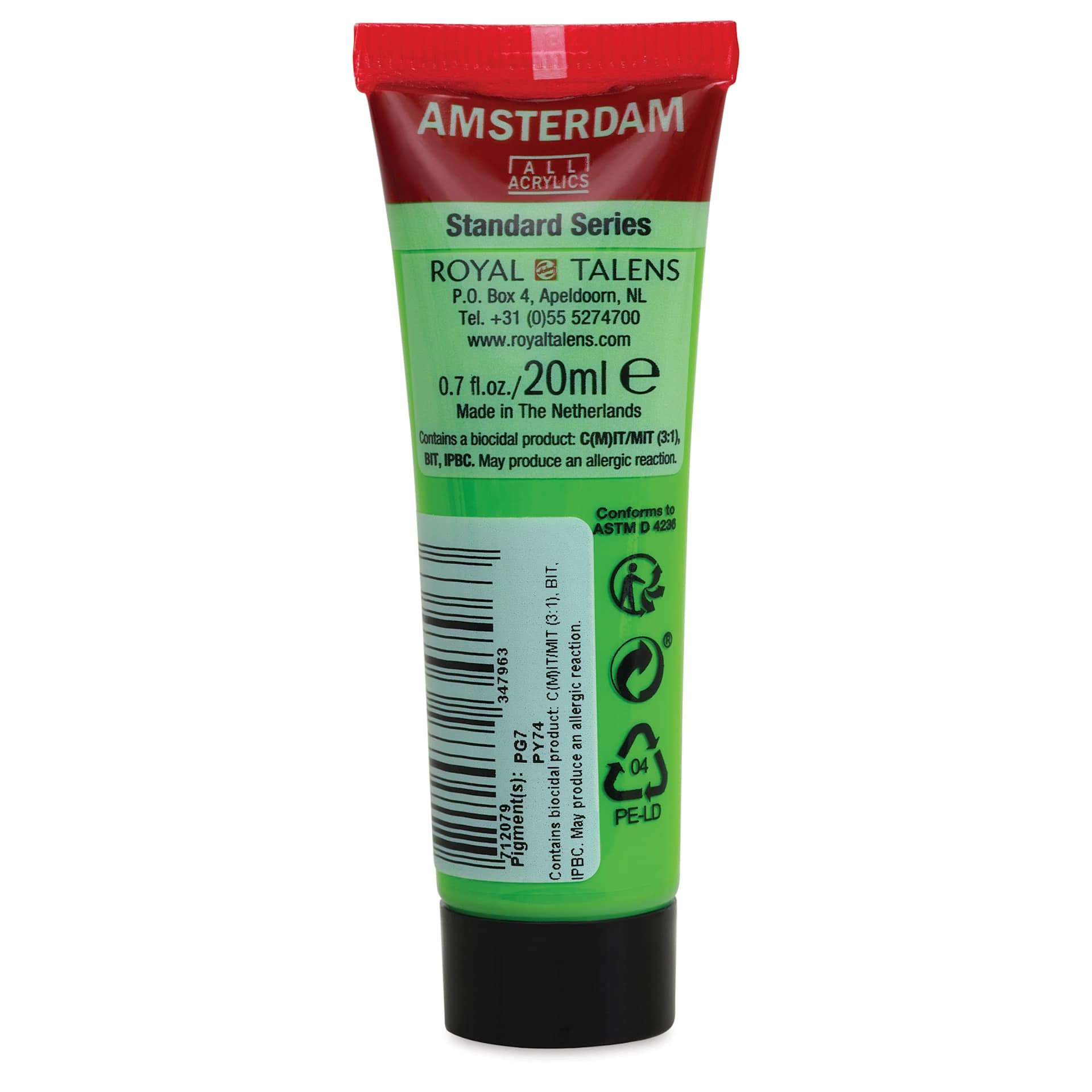 Amsterdam Standard Series Acrylic - Brilliant Green, 20 ml Tube back