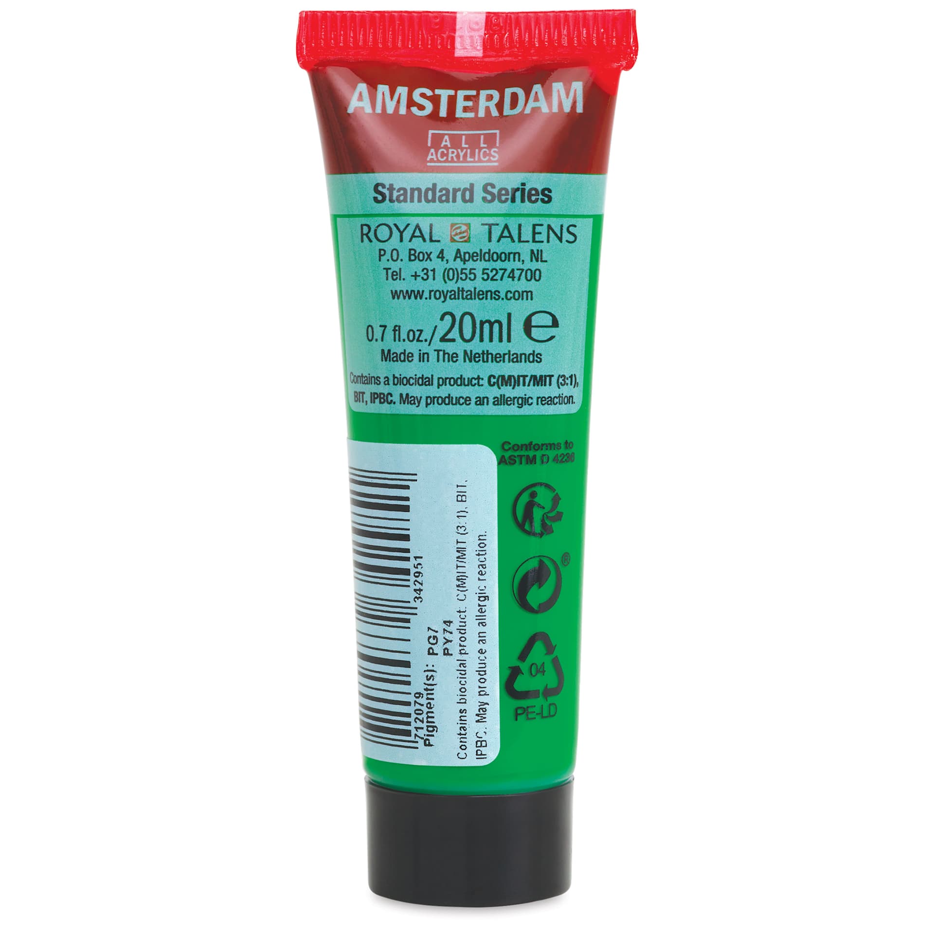 Amsterdam Standard Series Acrylic - Permanent Green Light, 20 ml Tube back