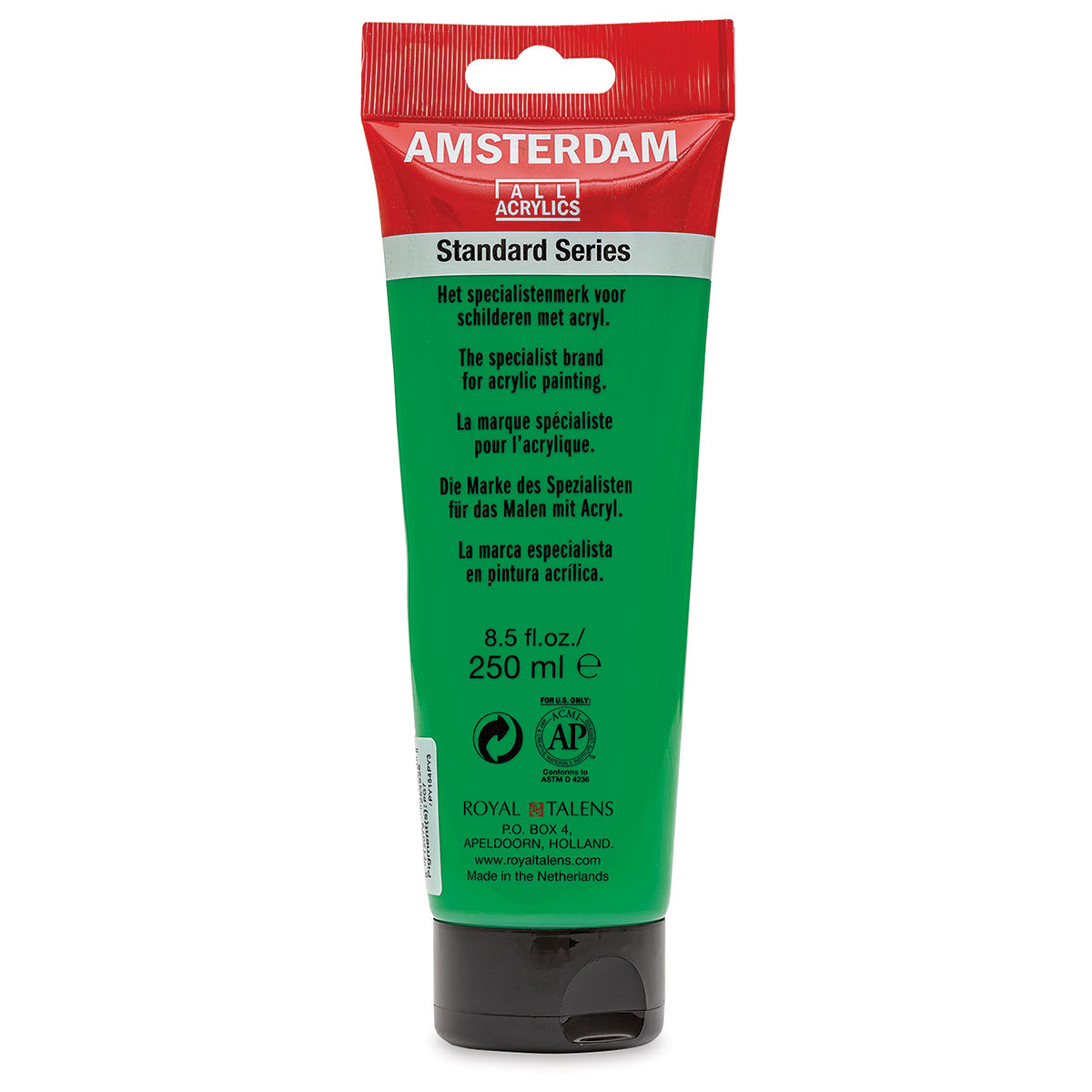 Amsterdam Standard Series Acrylic - Permanent Green Light, 250 ml Tube back