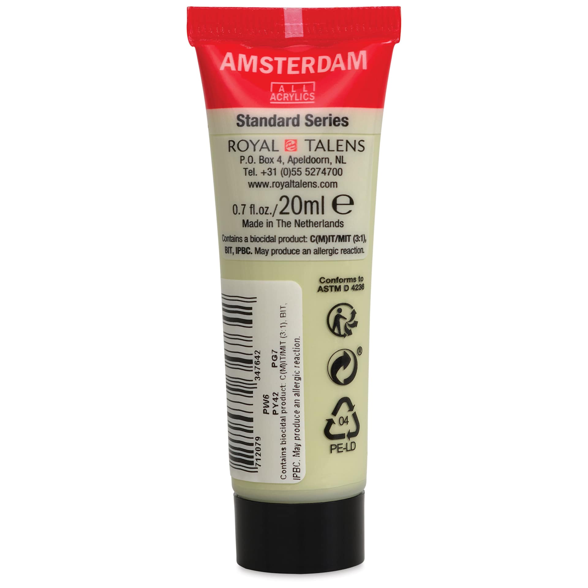 Amsterdam Standard Series Acrylic - Naples Yellow Green, 20 ml Tube back