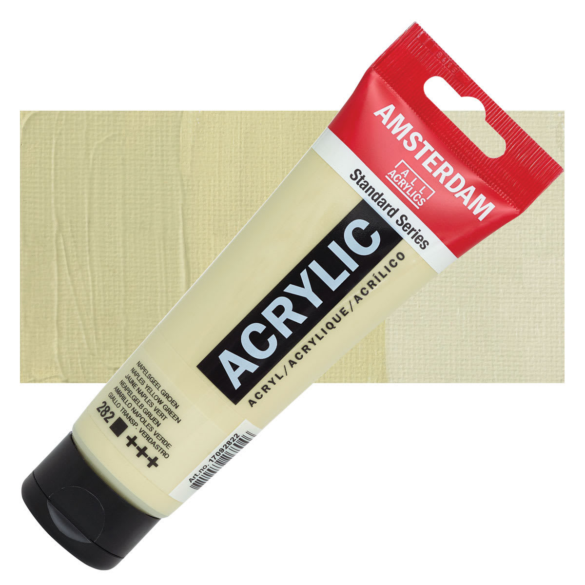 Amsterdam Standard Series Acrylic Paint - Naples Yellow Green, 120 ml tube and swatch