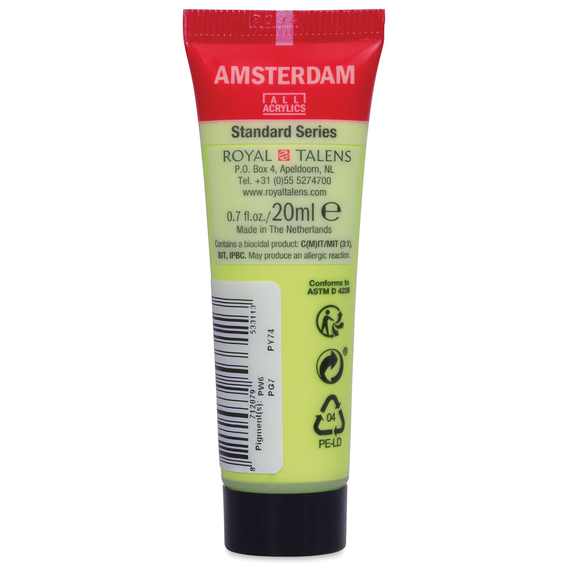 Amsterdam Standard Series Acrylic - Yellowish Green Light, 20 ml Tube back