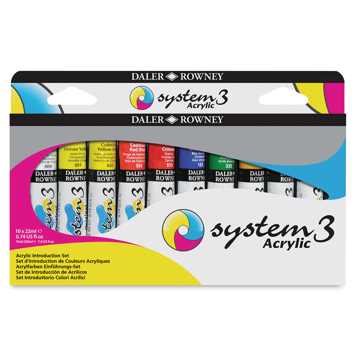 Daler-Rowney System3 Acrylics - Front of package of Intro Set of 10 colors