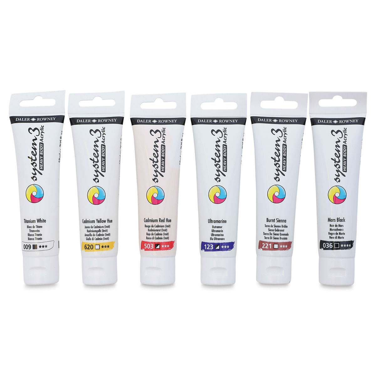 Daler-Rowney System3 Heavy Body Acrylic Paint Set - Starter Set, Assorted Colors, Set of 6, 59 ml, Tubes Daler-Rowney System3 Heavy Body Acrylic Paint Set - Starter Set, Assorted Colors, Set of 6, 59 ml, Tubes