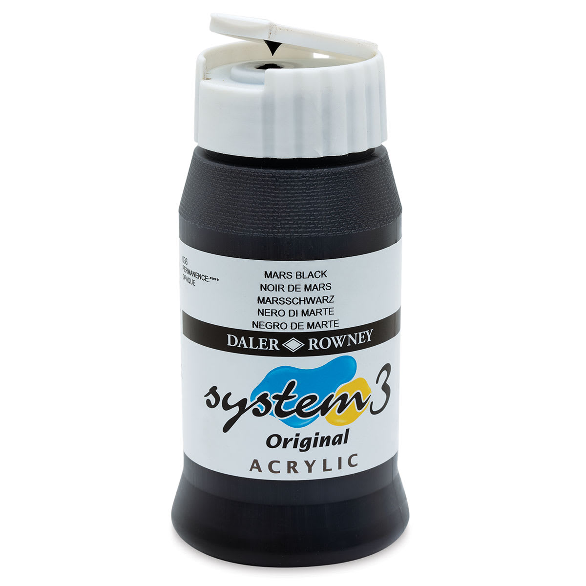 Daler-Rowney System3 Acrylic - Mars Black, 500 ml bottle