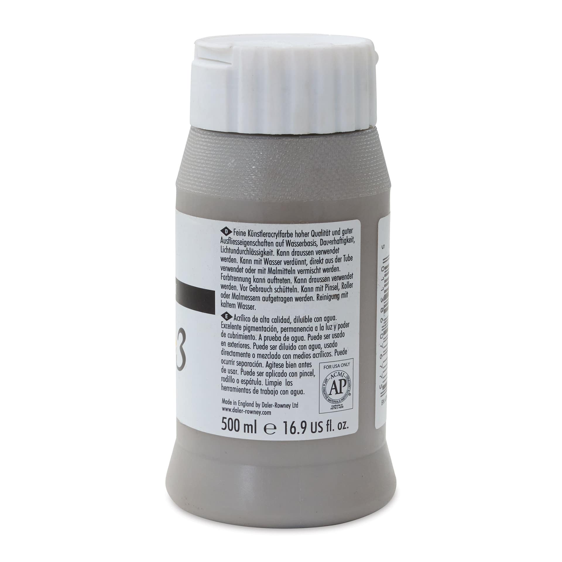 Daler-Rowney System3 Acrylic - Warm Grey, 500 ml bottle