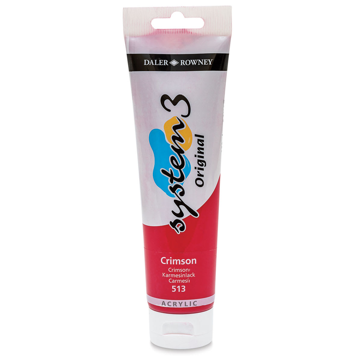 Daler-Rowney System3 Acrylic - Crimson, 150 ml tube