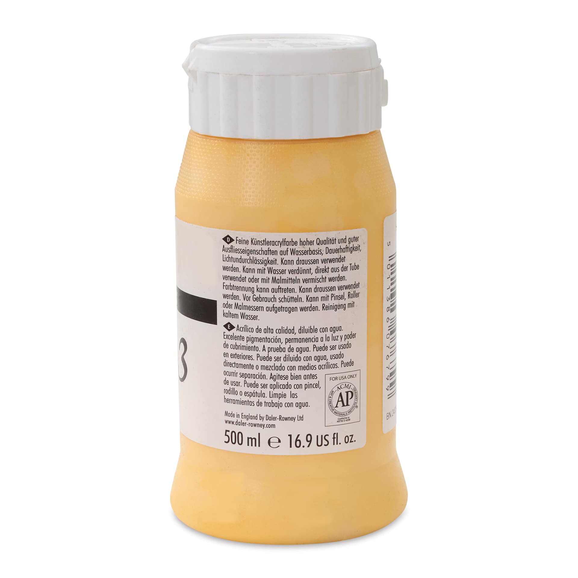 Daler-Rowney System3 Acrylic - Naples Yellow, 500 ml, bottle